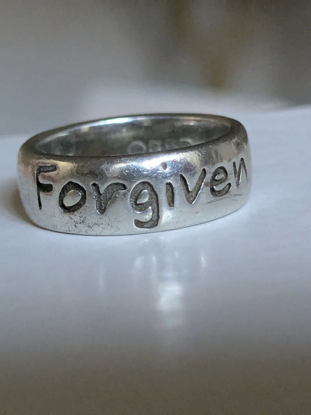 Forgiven Engraved Silver Ring Size 5.5/6